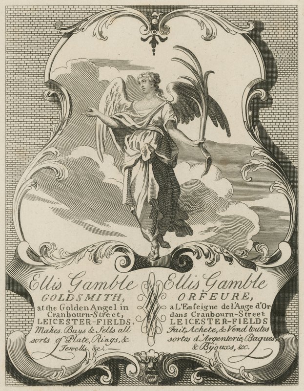 Anúncio por Ellis Gamble, Goldsmith de William Hogarth