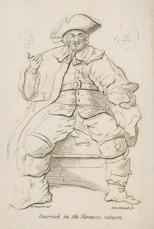 David Garrick no retorno do fazendeiro de William Hogarth