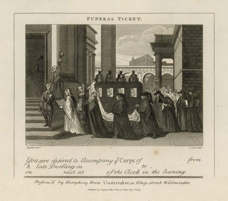 Bilhete Funeral de William Hogarth