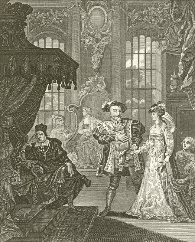 Henry o oitavo e Anna Boleyne de William Hogarth