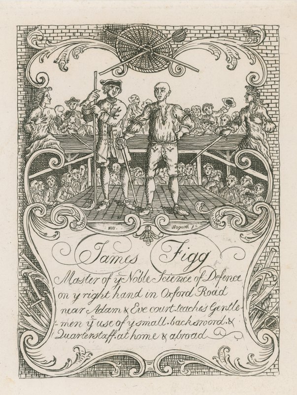 O cartão de James Figg desenhado por Hogarth de William Hogarth