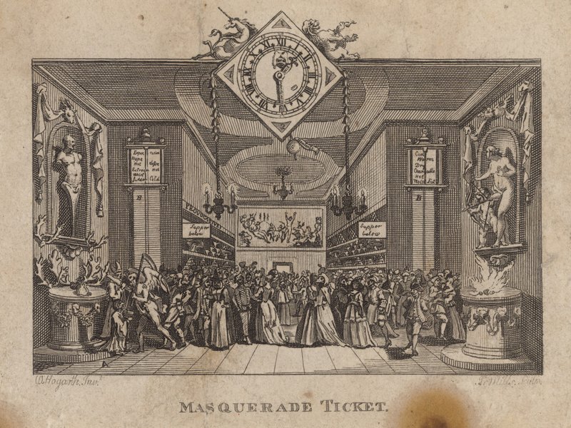 Bilhete Masquerade de William Hogarth