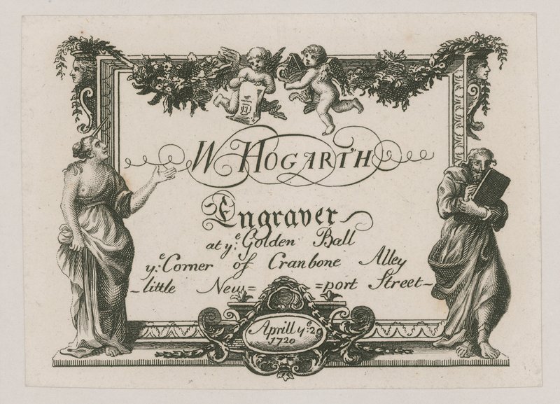 Cartão de comércio para W Hogarth de William Hogarth