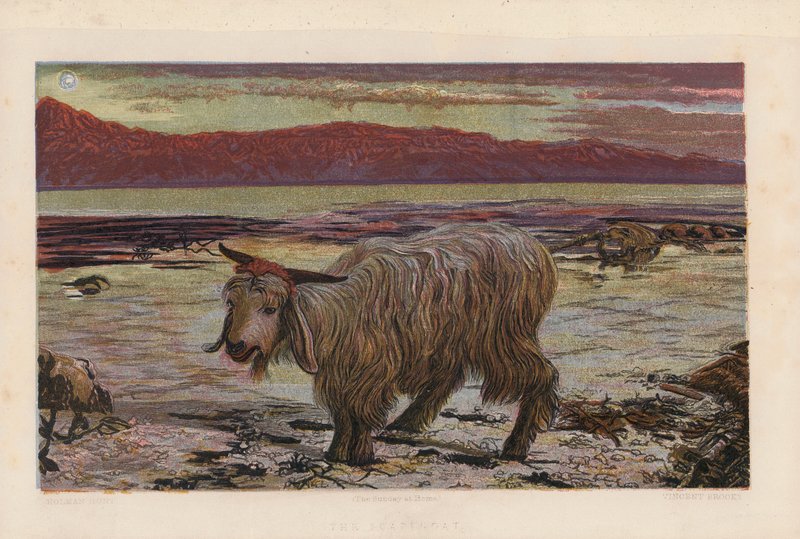 O Bode Expiatório (litografia a cores) de William Holman (after) Hunt