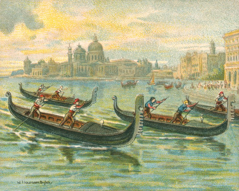 Raças Históricas e Modernas, Corridas de Gôndolas (chromolitho) de William Hounsom Byles