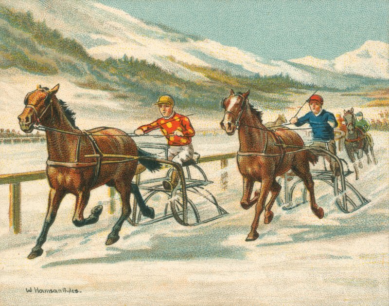 Raças Históricas e Modernas, Corridas de Trote no Gelo (chromolitho) de William Hounsom Byles