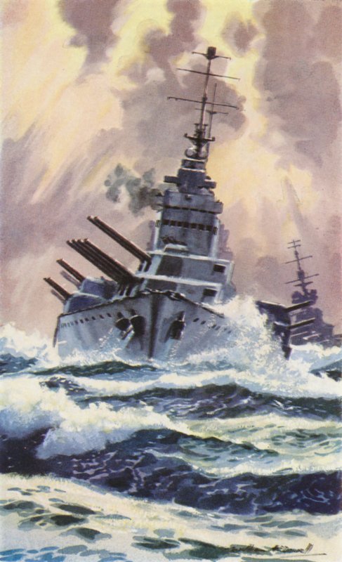 British Capital Ship (cor litho) de William John Patton McDowell