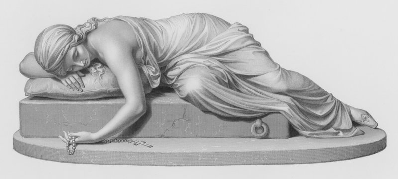 Beatrici Cenci, gravada por W Roffe a partir da escultura de Harriet Hosmer (gravura) de William John Roffe