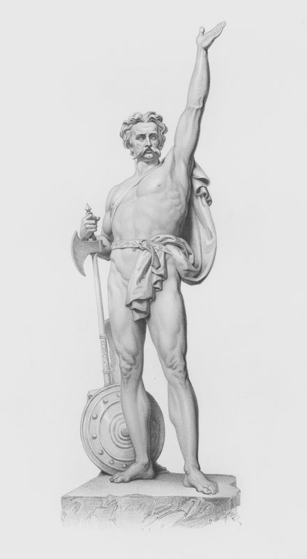 Caractacus, gravado por W Roffe a partir da estátua por J H Foley, RA (gravura) de William John Roffe