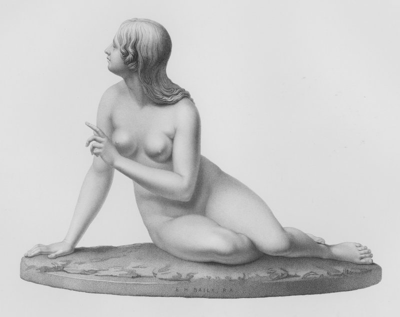 Eve Listening to the Voice, gravada por W Roffe a partir de um desenho de F R Roffe (gravura) de William John Roffe
