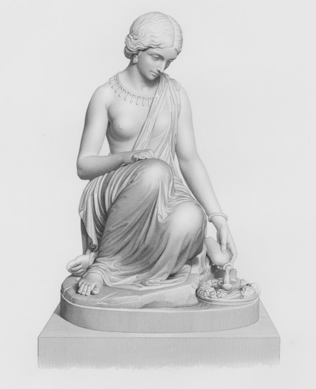 A Lâmpada do Ganges, gravada por W Roffe a partir da estátua por H Timbrell (gravura) de William John Roffe