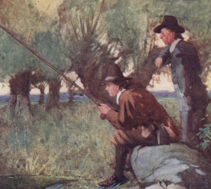 Ilustração para The Compleat Angler de Izaak Walton (cor litho) de William Lee Hankey
