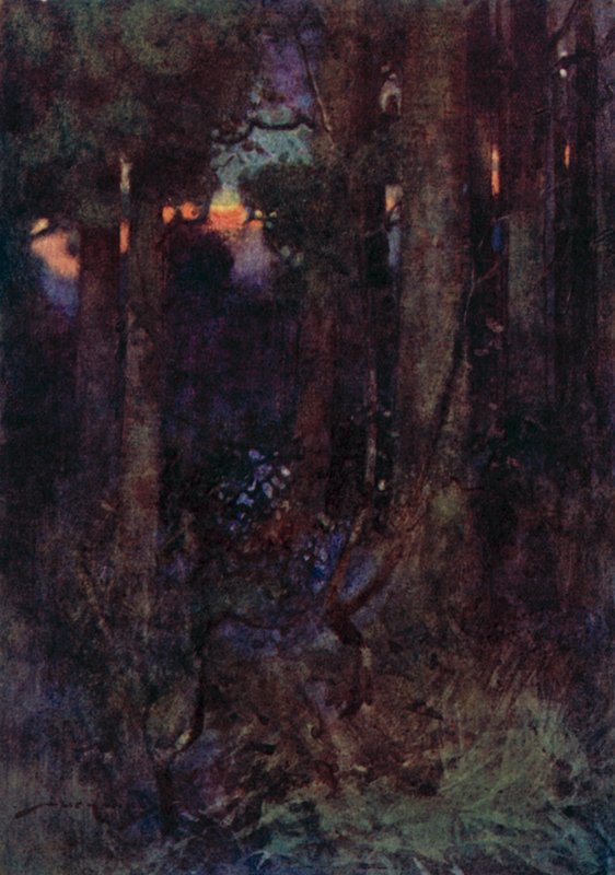 Ilustração para The Deserted Village por Oliver Goldsmith (cor litho) de William Lee Hankey