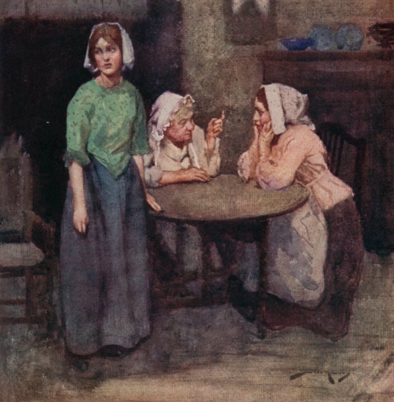 Ilustração para The Deserted Village por Oliver Goldsmith (cor litho) de William Lee Hankey