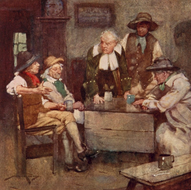 Ilustração para The Deserted Village por Oliver Goldsmith (cor litho) de William Lee Hankey