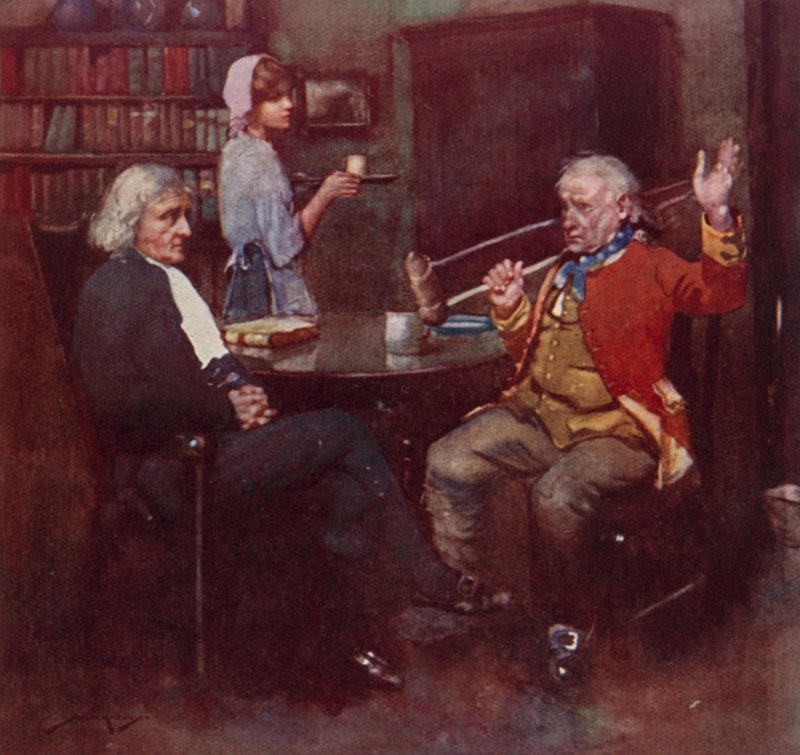Ilustração para The Deserted Village por Oliver Goldsmith (cor litho) de William Lee Hankey