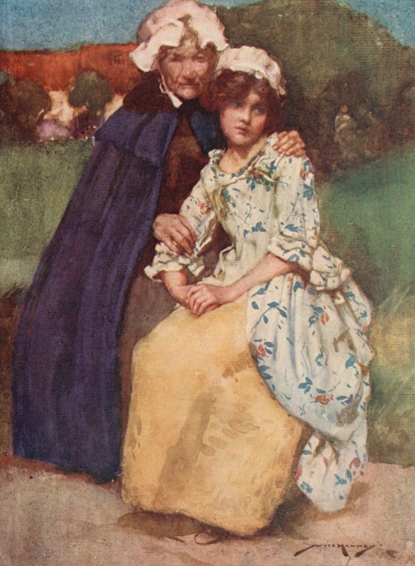 Ilustração para The Deserted Village por Oliver Goldsmith (cor litho) de William Lee Hankey