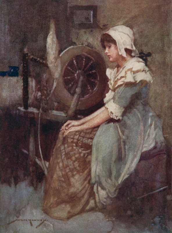 Ilustração para The Deserted Village por Oliver Goldsmith (cor litho) de William Lee Hankey