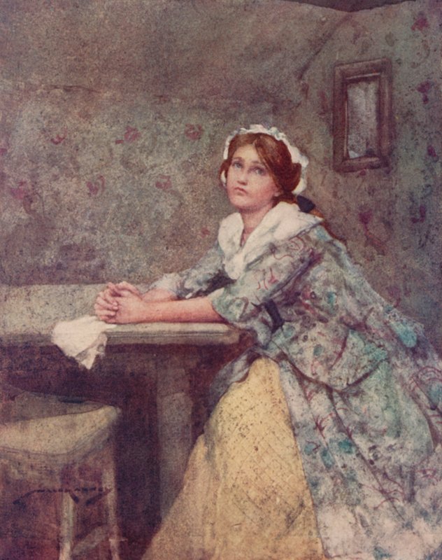 Ilustração para The Deserted Village por Oliver Goldsmith (cor litho) de William Lee Hankey