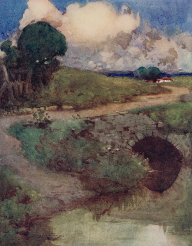 Ilustração para The Deserted Village por Oliver Goldsmith (cor litho) de William Lee Hankey