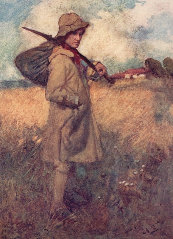Ilustração para The Deserted Village por Oliver Goldsmith (cor litho) de William Lee Hankey