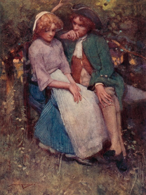 Ilustração para The Deserted Village por Oliver Goldsmith (cor litho) de William Lee Hankey