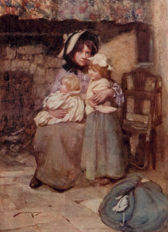 Ilustração para The Deserted Village por Oliver Goldsmith (cor litho) de William Lee Hankey