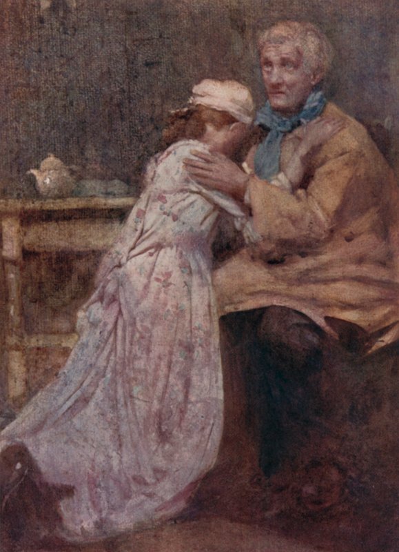 Ilustração para The Deserted Village por Oliver Goldsmith (cor litho) de William Lee Hankey