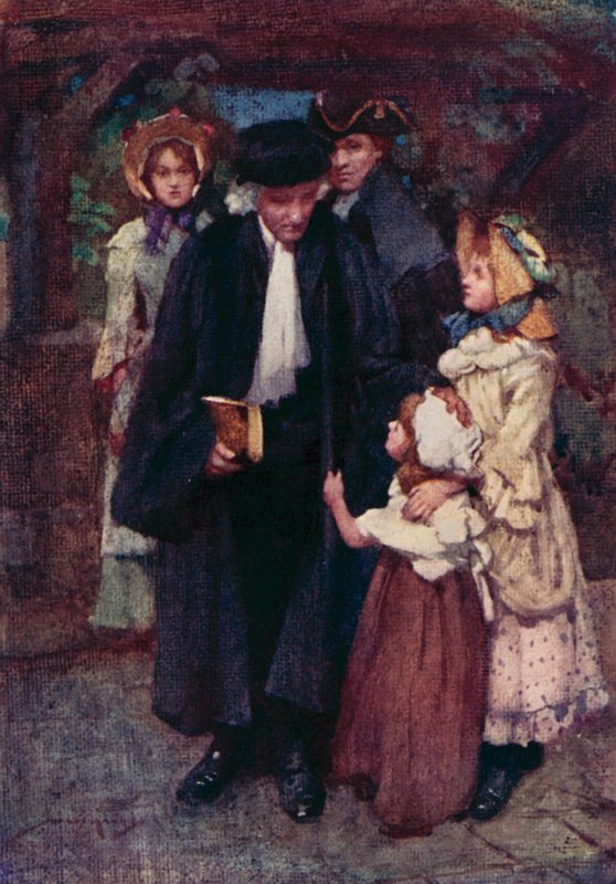 Ilustração para The Deserted Village por Oliver Goldsmith (cor litho) de William Lee Hankey