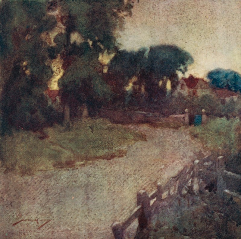 Ilustração para The Deserted Village por Oliver Goldsmith (cor litho) de William Lee Hankey