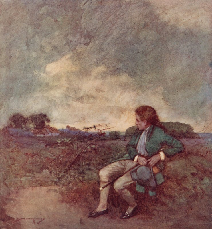 Ilustração para The Deserted Village por Oliver Goldsmith (cor litho) de William Lee Hankey