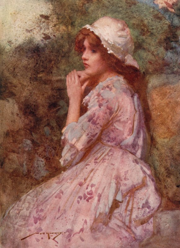 Ilustração para The Deserted Village por Oliver Goldsmith (cor litho) de William Lee Hankey