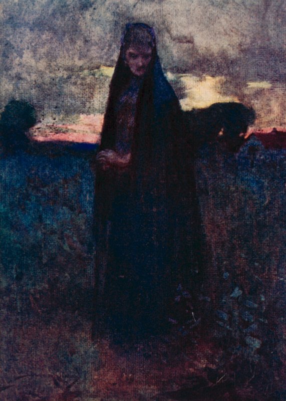 Ilustração para The Deserted Village por Oliver Goldsmith (cor litho) de William Lee Hankey