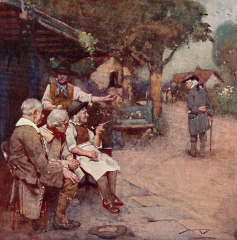 Ilustração para The Deserted Village por Oliver Goldsmith (cor litho) de William Lee Hankey