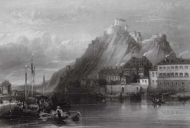 Fortaleza de Ehrenbreitstein, Reno (gravura) de William Leighton (after) Leitch