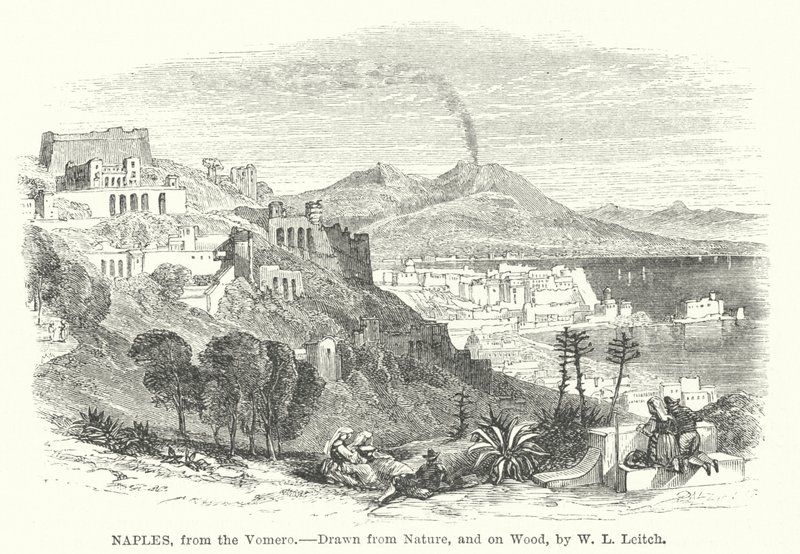 Nápoles, da Vomero (gravura) de William Leighton (after) Leitch
