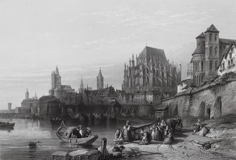A cidade de Colónia, no Reno (gravura) de William Leighton (after) Leitch