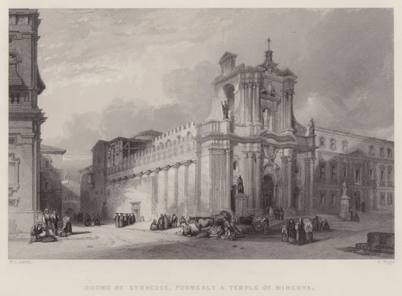 Duomo de Siracusa, antigo Templo de Minerva (gravura) de William Leighton Leitch