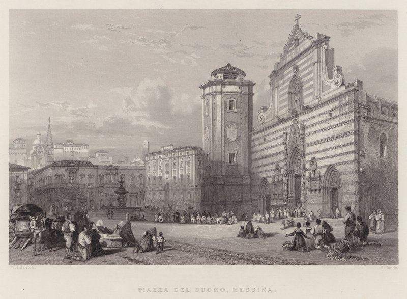 Piazza Del Duomo, Messina (gravura) de William Leighton Leitch