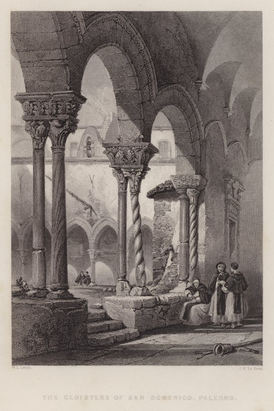 Os Claustros de San Domenico, Palermo (gravura) de William Leighton Leitch