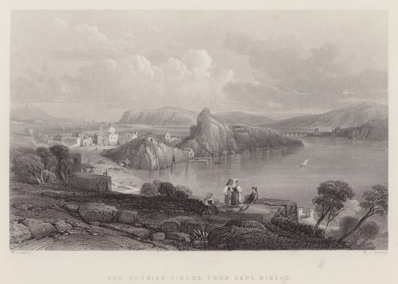 The Elysian Fields, do Cabo Miseno, Itália (gravura) de William Leighton Leitch