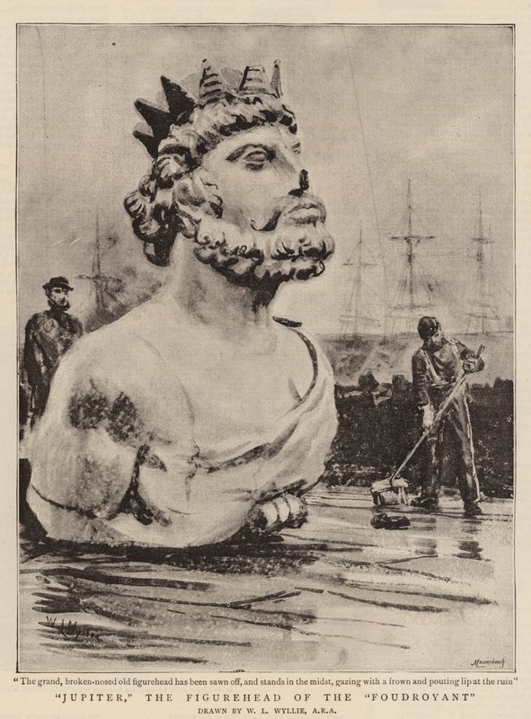 Júpiter, a figura de proa do Foudroyant de William Lionel Wyllie