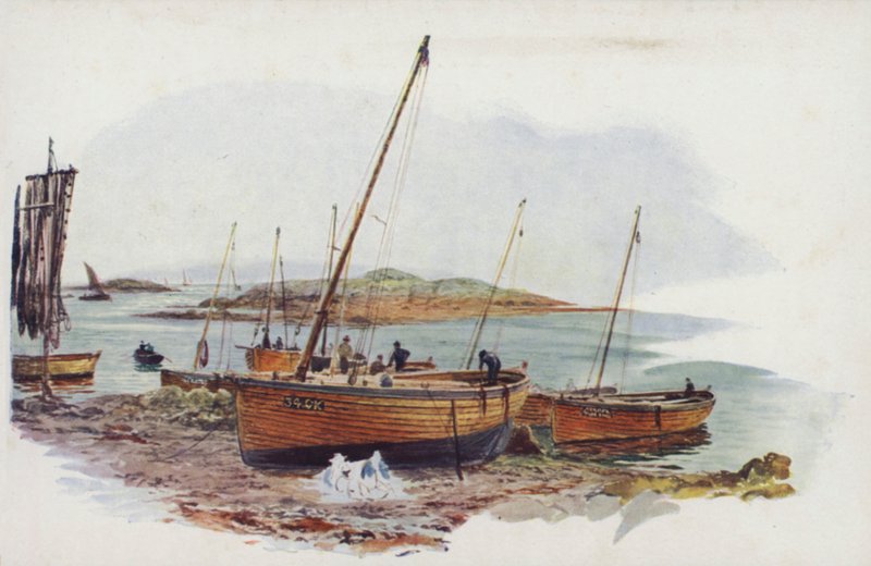 Loch Fyne Herring Skiffs em Tarbet de William Lionel Wyllie