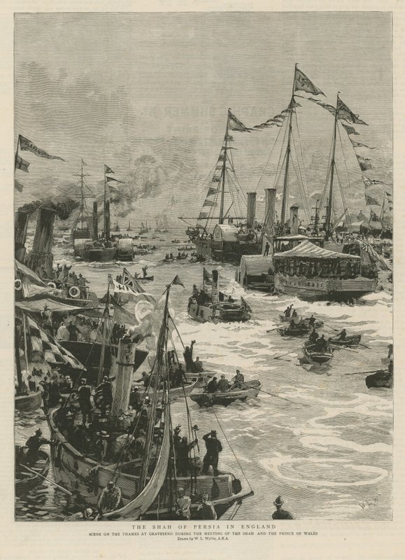 O Xá da Pérsia na Inglaterra (gravura) de William Lionel Wyllie