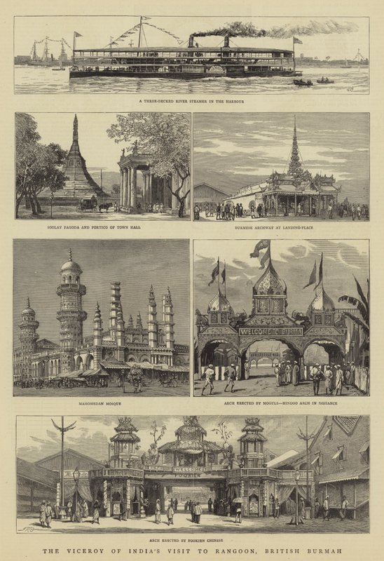 O vice-rei da visita da Índia a Rangoon, British Burmah de William Lionel Wyllie
