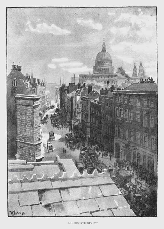 Rua Aldersgate (litografia) de William Luker