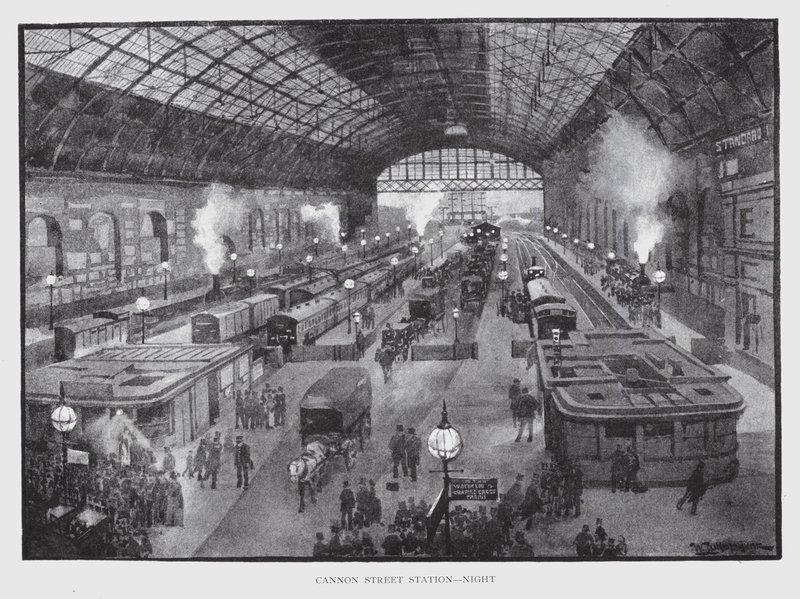 Cannon Street Station, Night (litho) de William Luker