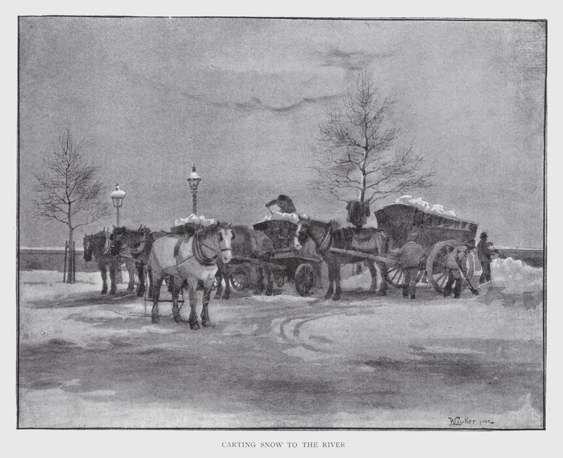 Carting Snow to the River (litho) de William Luker