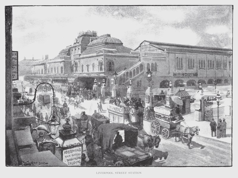Estação de Liverpool Street (litho) de William Luker
