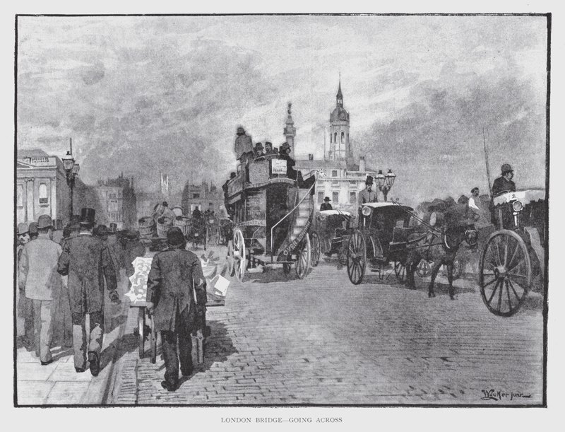 Ponte de Londres, atravessando (litho) de William Luker